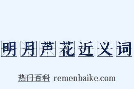 明月芦花近义词是什么意思的图片